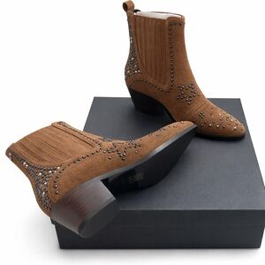 Liu Jo Tan Studded Ankle Booties